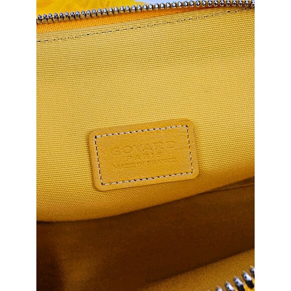 GOYARD Vendome Cosmetic Pouch Zip Gold Yellow + Dust Bag Tags - Picture 16 of 16
